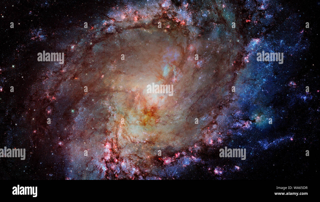 Colored nebula and open cluster of stars in the universe. Elements of this image furnished by NASA Stock Photo