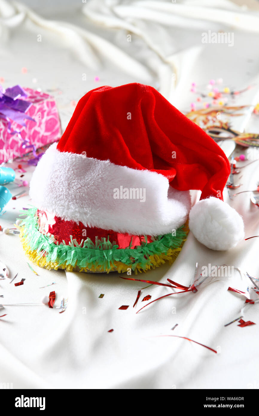 Close up of a Santa Hat of the Occasion of Christmas Stock Photo