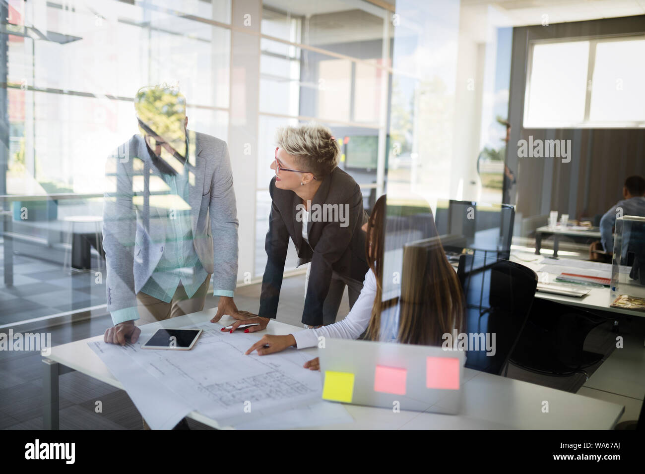 Group of architects working on new project Stock Photo