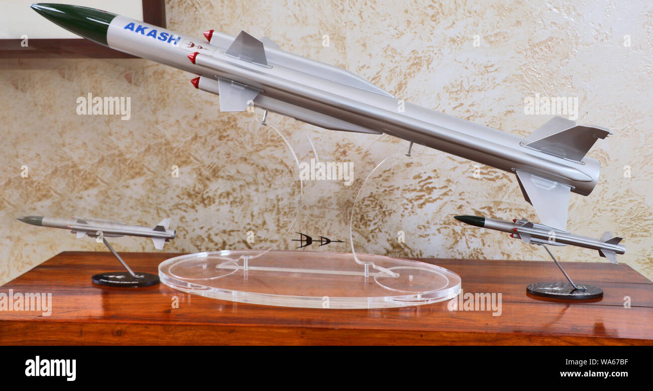 The prototype of the missile of India displaying at Manekshaw Center New Delhi Stock Photo