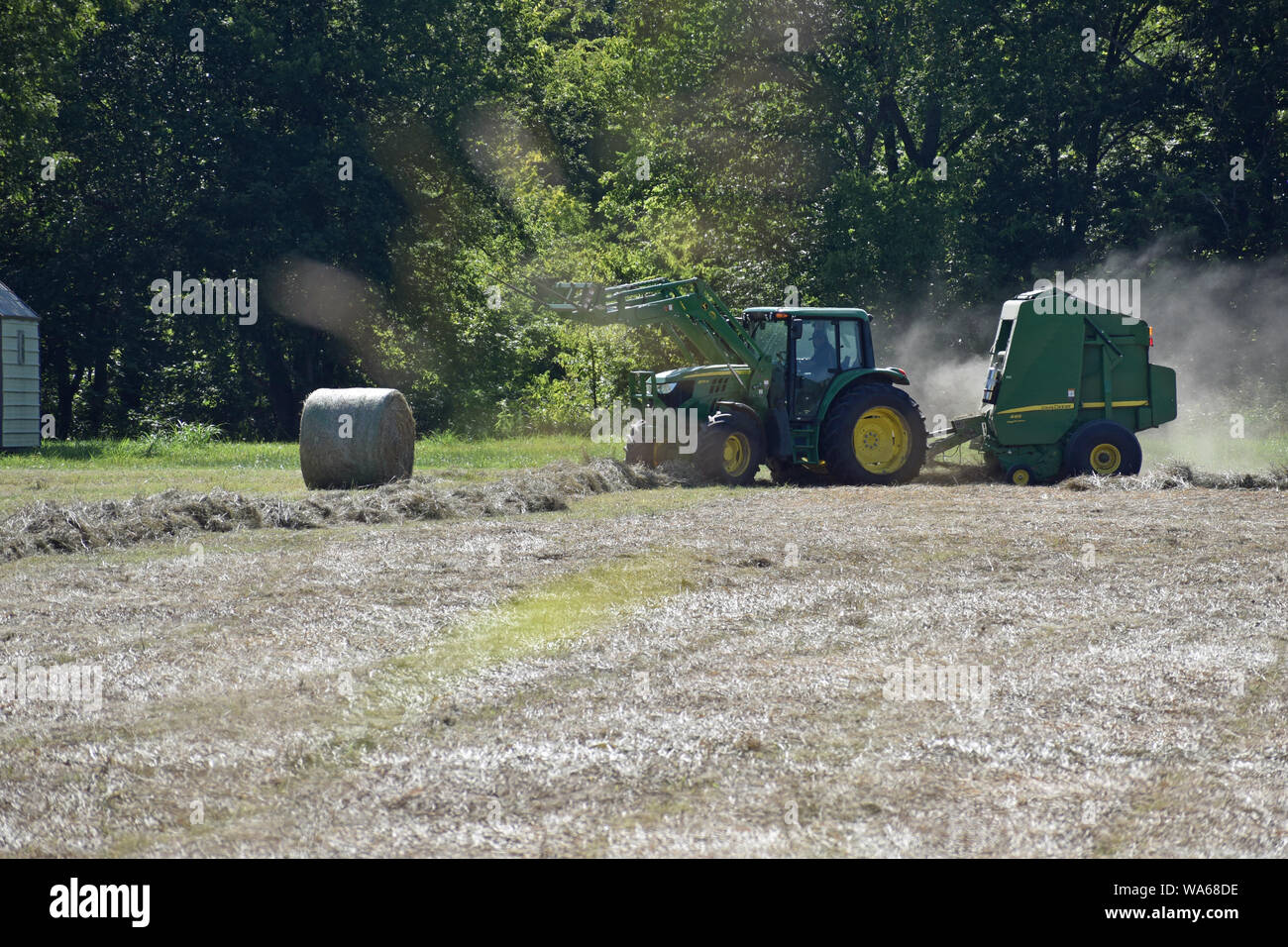 Baling Hay Stock Photo