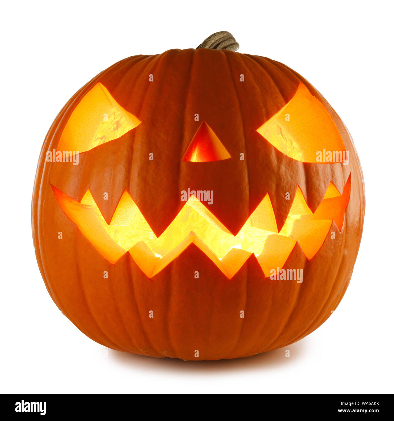 One Halloween Pumpkin isolated on white background Stock Photo - Alamy