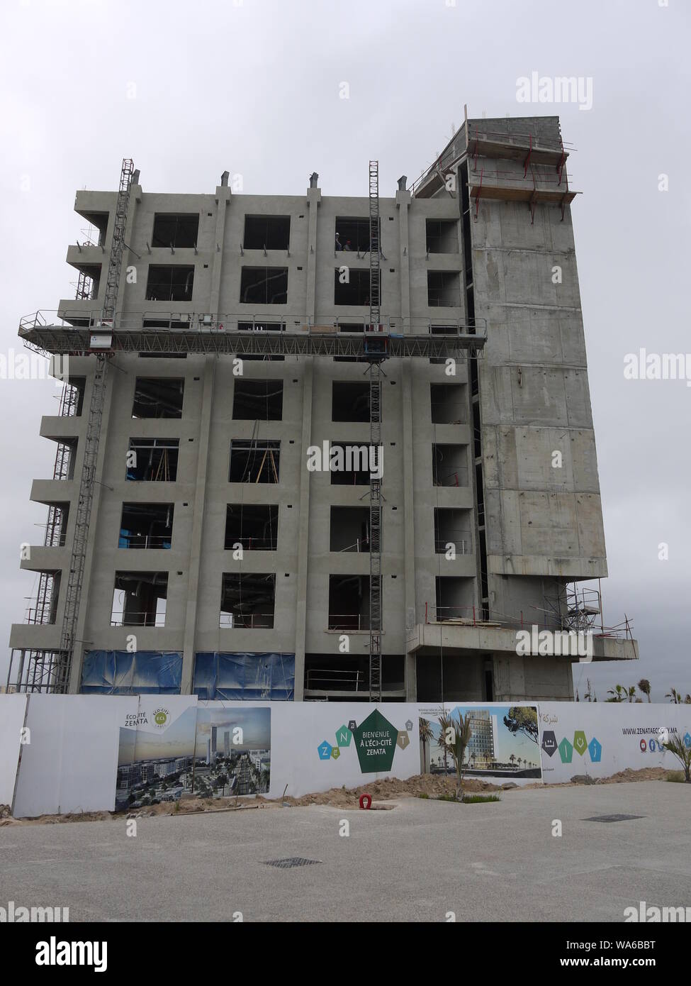 The new ecological city of Zenata, near Casablanca, in Marocco is about to achive building of first construction to attract local middle class Stock Photo