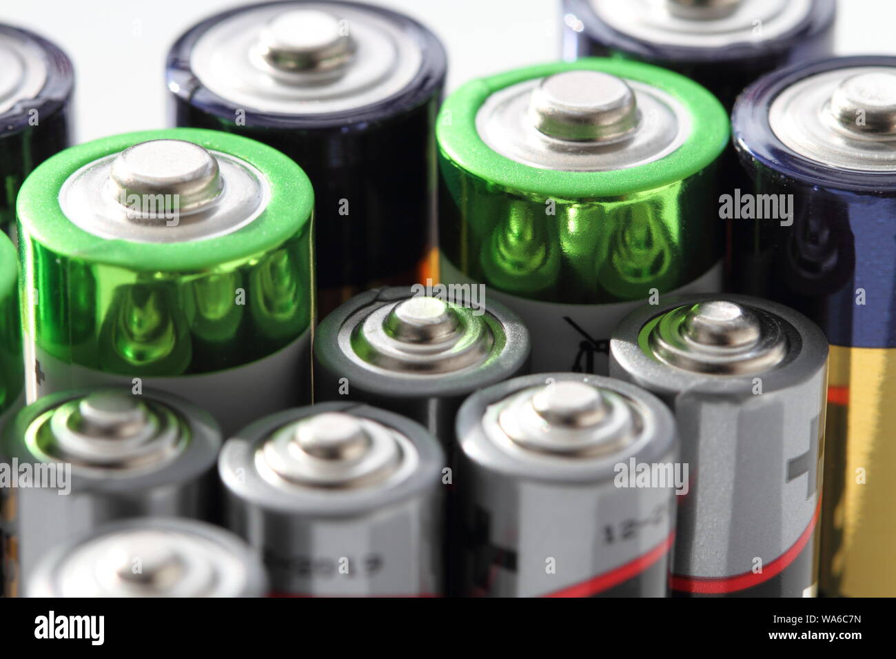 many round batteries Stock Photo Alamy