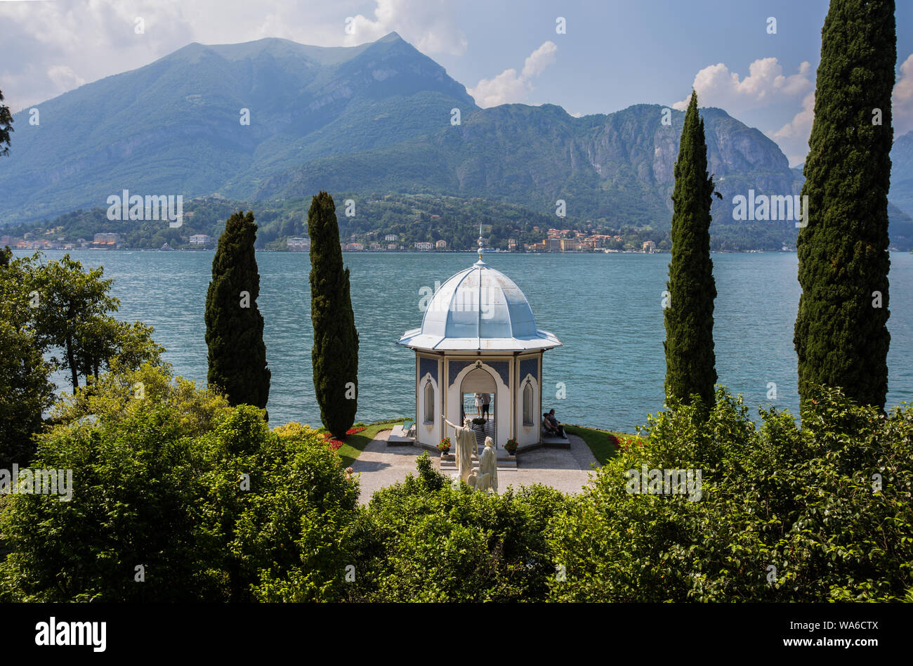 BELLAGIO, ITALY, JUNE 19, 2019 - The Tea house in the gardens of Villa Melzi, Bellagio, Como Lake, Italy Stock Photo