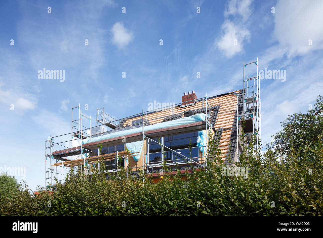 Einfamilienhaus, Wohngebäude, Baustelle, Sanierung, Deutschland, europa Stock Photo