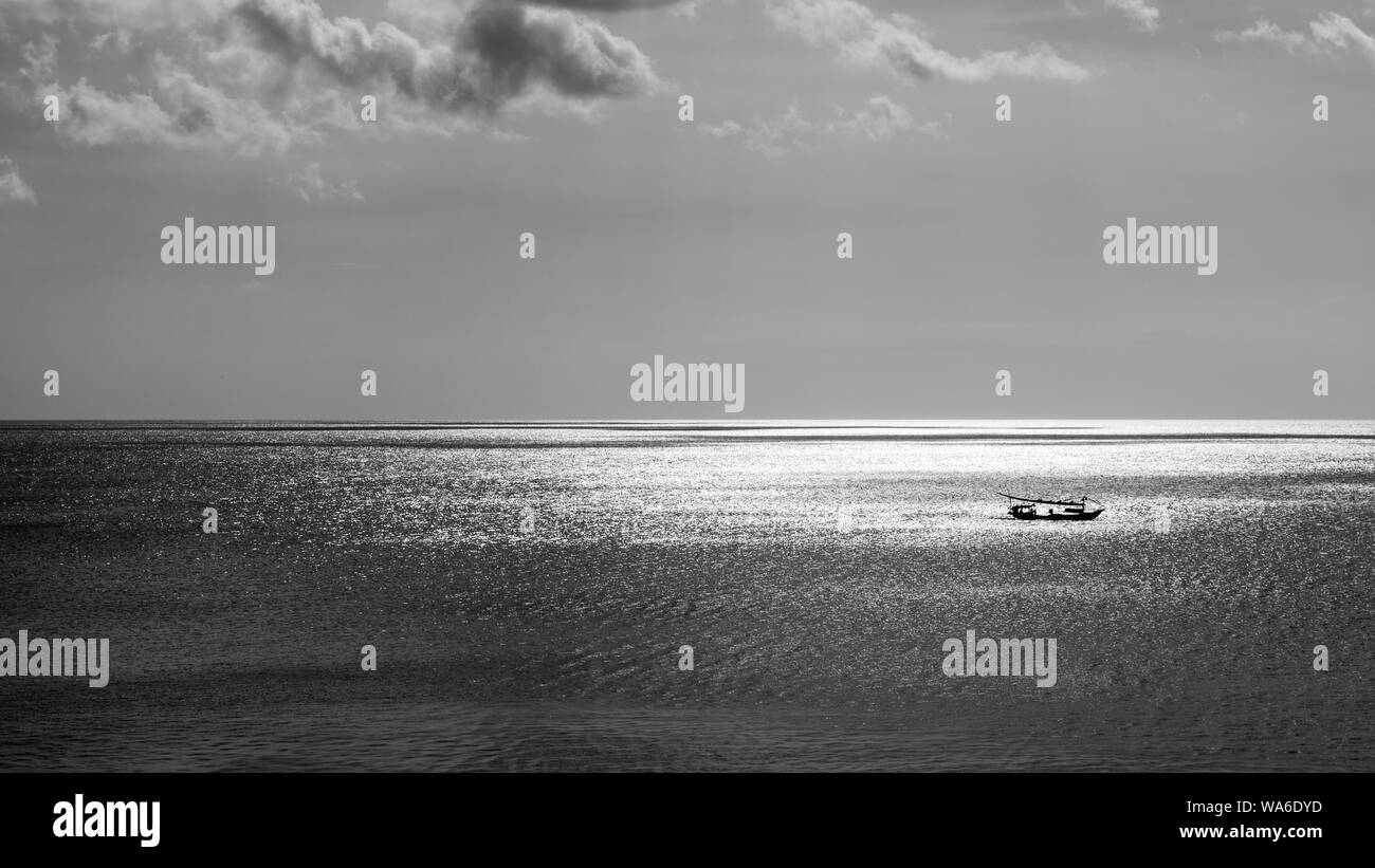 Traditional sailing boat of bali Black and White Stock Photos & Images