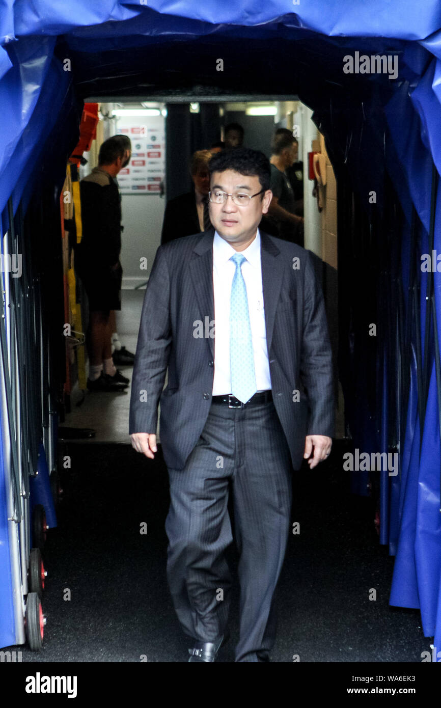 Sheffield Wednesday Owner, Dejphon Chansiri in the tunnel during the EFL Sky Bet Championship match between Millwall and Sheffield Wednesday at The Den, London, England on 17 August 2019. Photo by Ken Sparks.  Editorial use only, license required for commercial use. No use in betting, games or a single club/league/player publications. Stock Photo