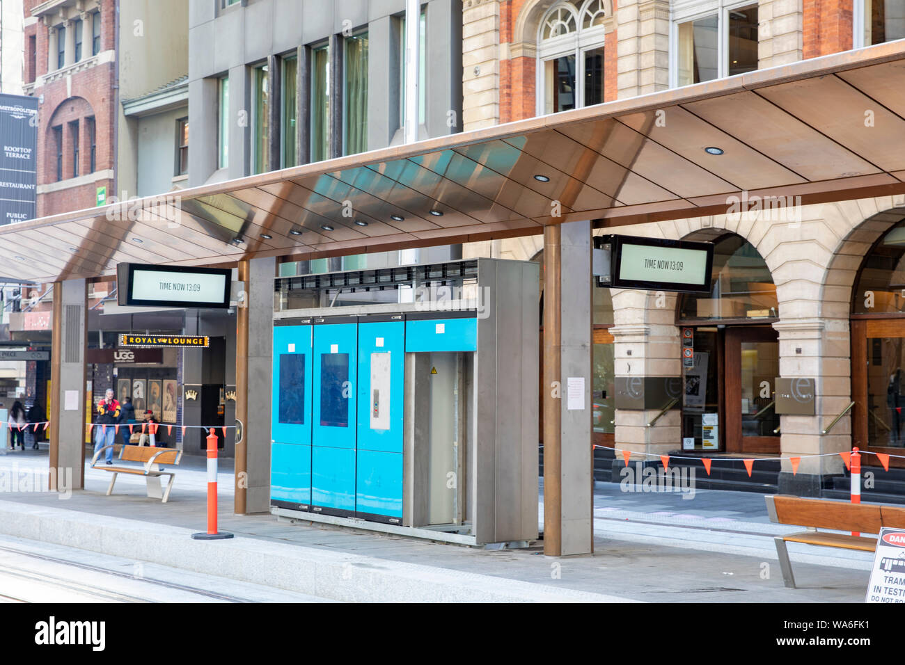 Sydney CBD light rail tram stop station in george street Sydney,Australia Stock Photo