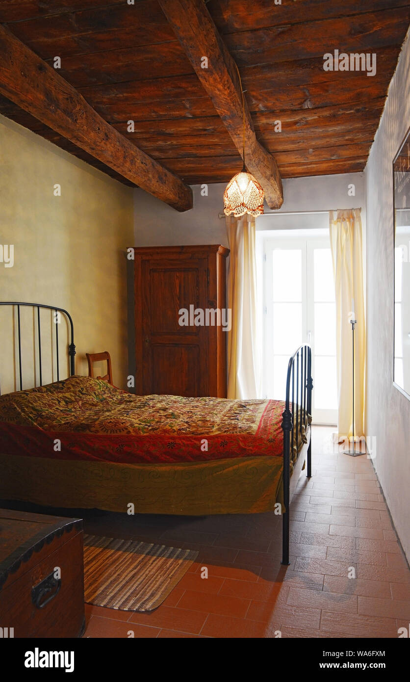 typical mediterranean bedroom in Italy Stock Photo