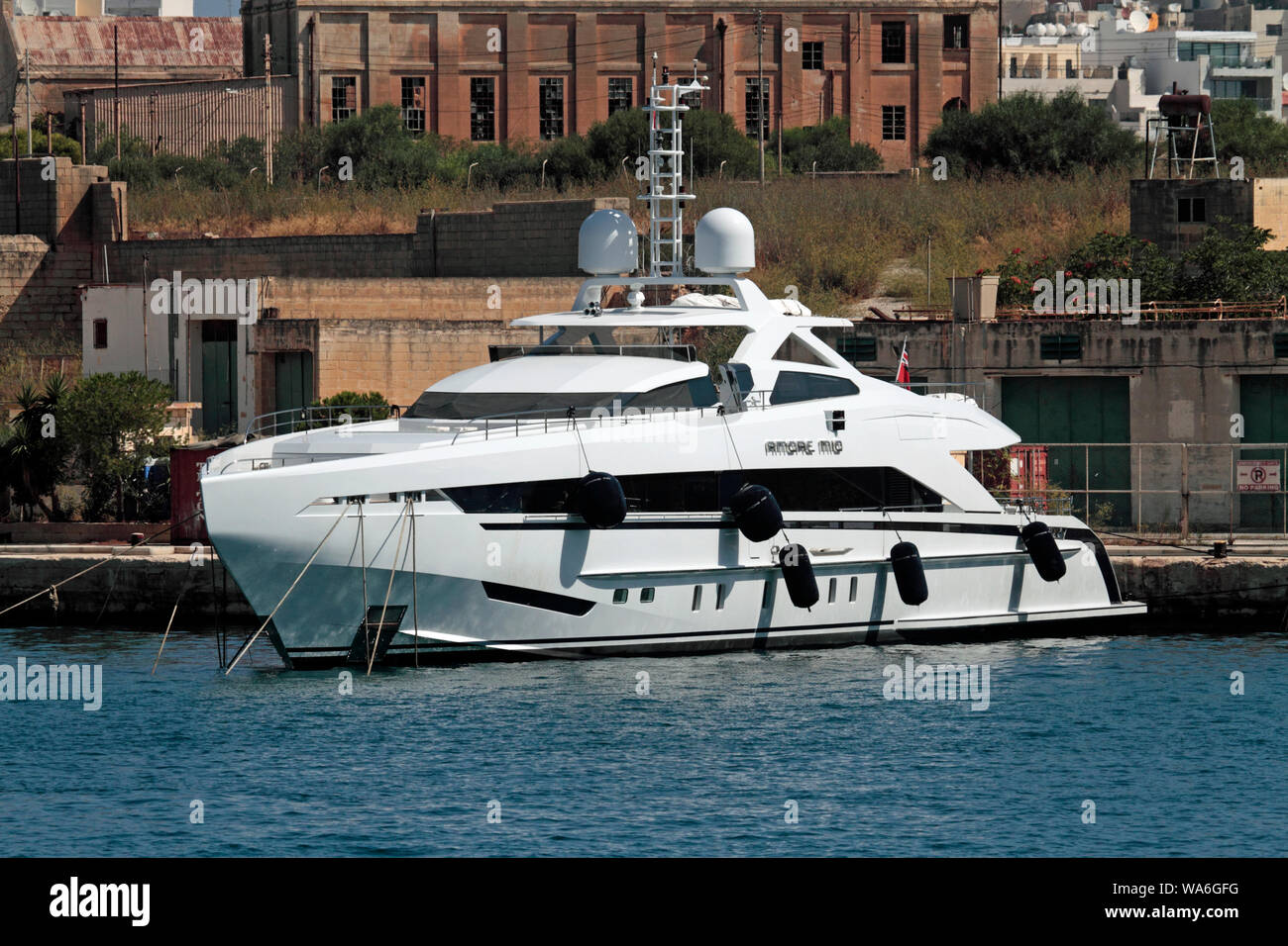 The 45 metre Heesen superyacht Amore Mio at Ta' Xbiex, Malta Stock Photo