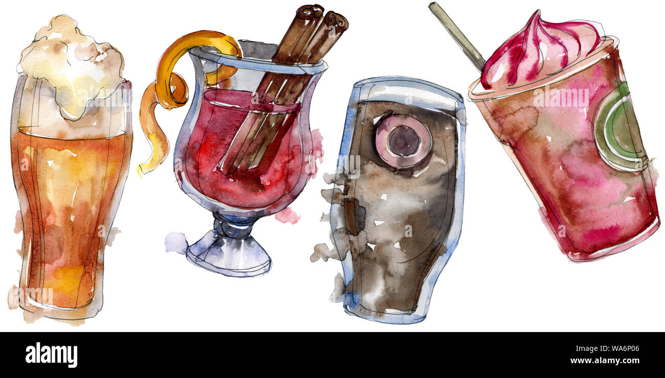 Alcoholic bar party cocktail drink. Nightclub isolated icon sketch ...