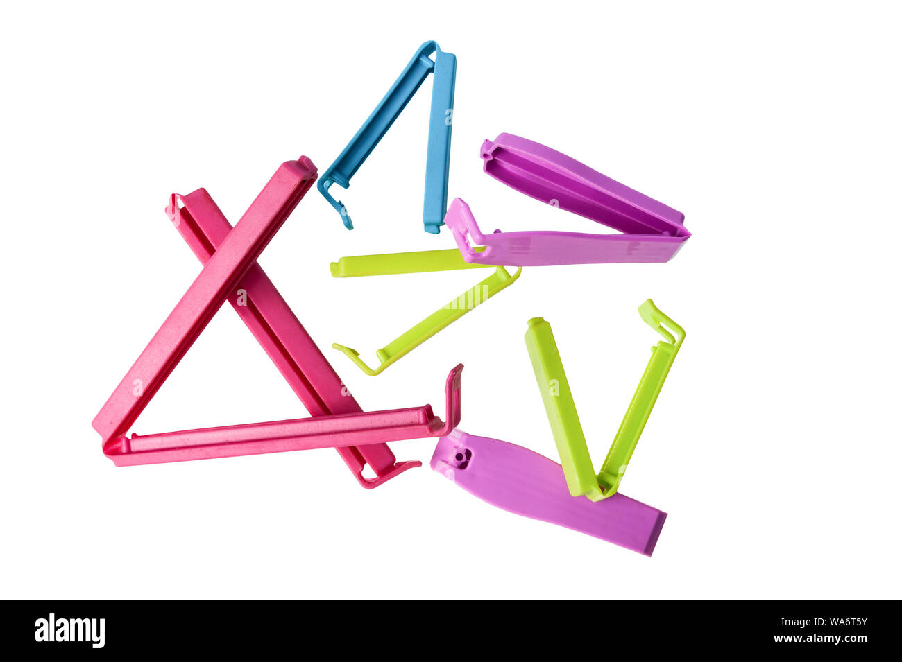 clip for plastic bags in different colors and sizes Stock Photo Alamy