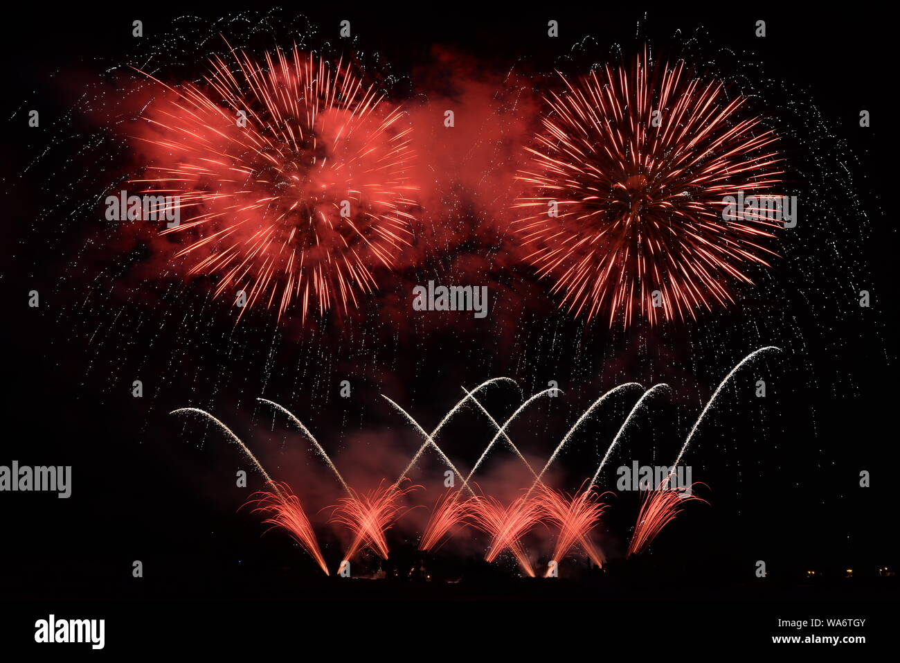 Fireworks display in Zurrieq, Malta Stock Photo