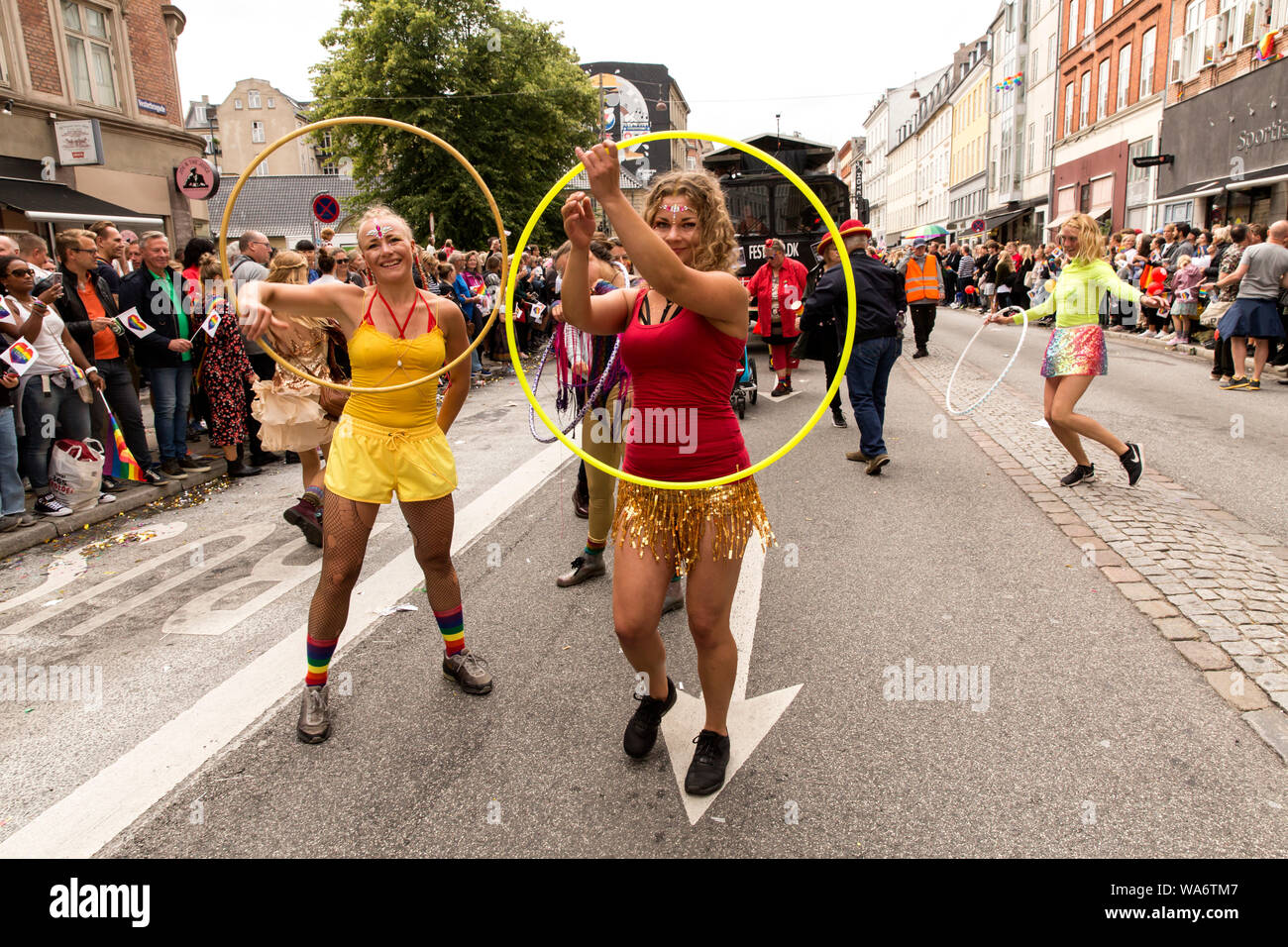Participants seen at the Copenhagen Pride Parade 2019 on August 17, 2019 in Copenhagen, Denmark. The Danish Parade This year the Parade consisted of some 160 groups, counting 35 -