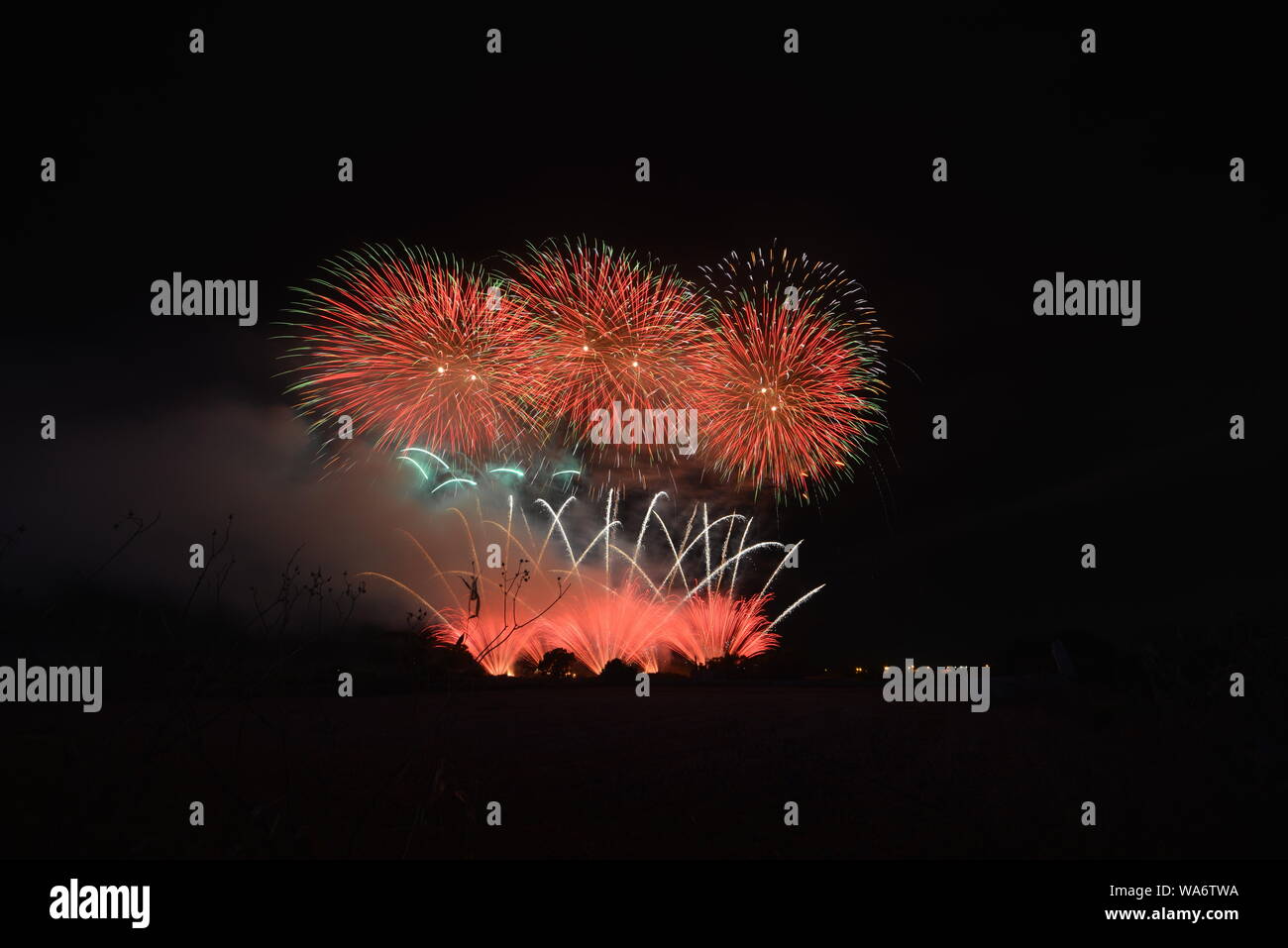 Fireworks display in Zurrieq, Malta Stock Photo