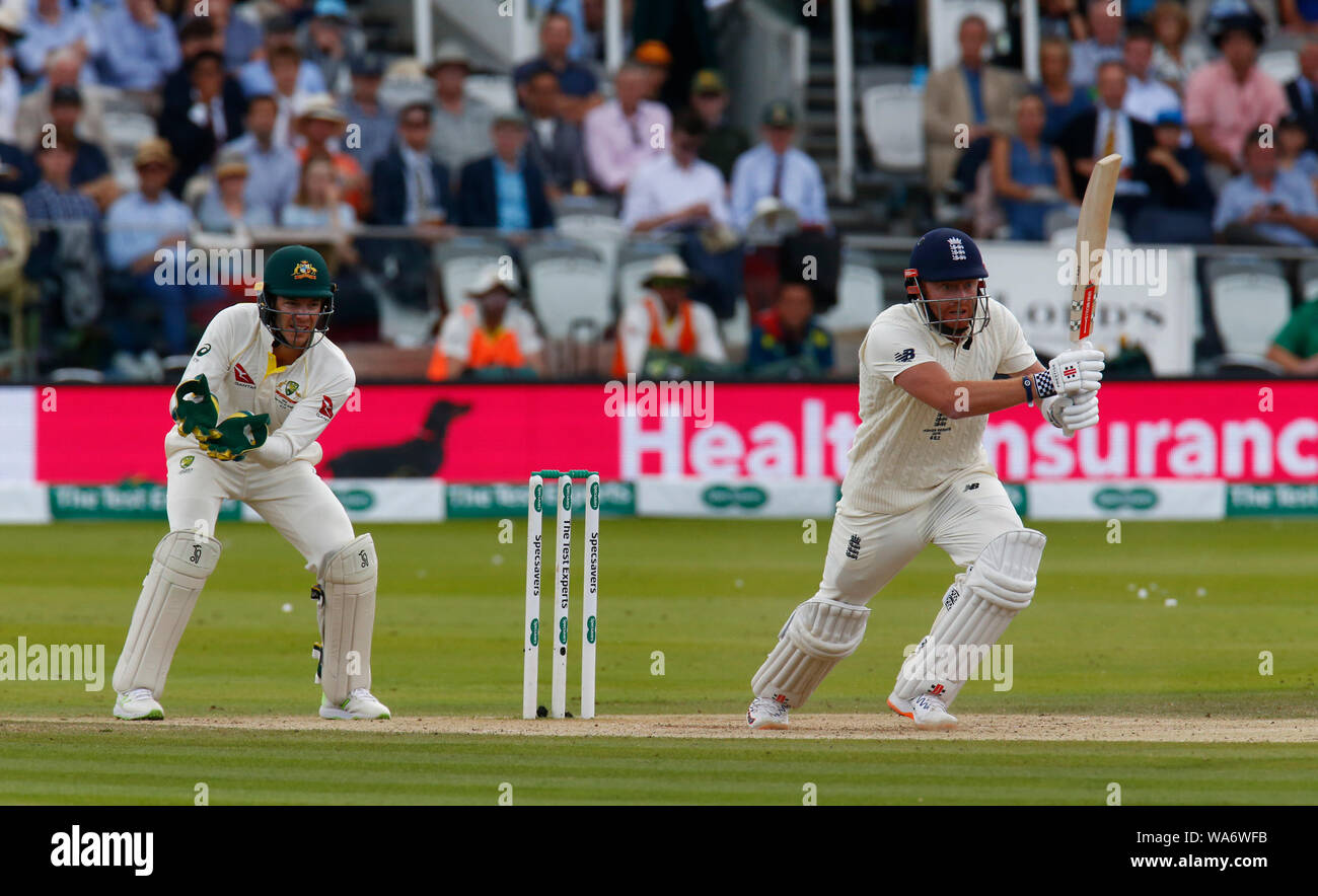 London, UK. 18 August 2019. Jonny Bairstow of England during play on the 5th day of the second Ashes cricket Test match between England and Australia at Lord's Cricket ground in London, England on August 18, 2019 Credit: Action Foto Sport/Alamy Live News Stock Photo