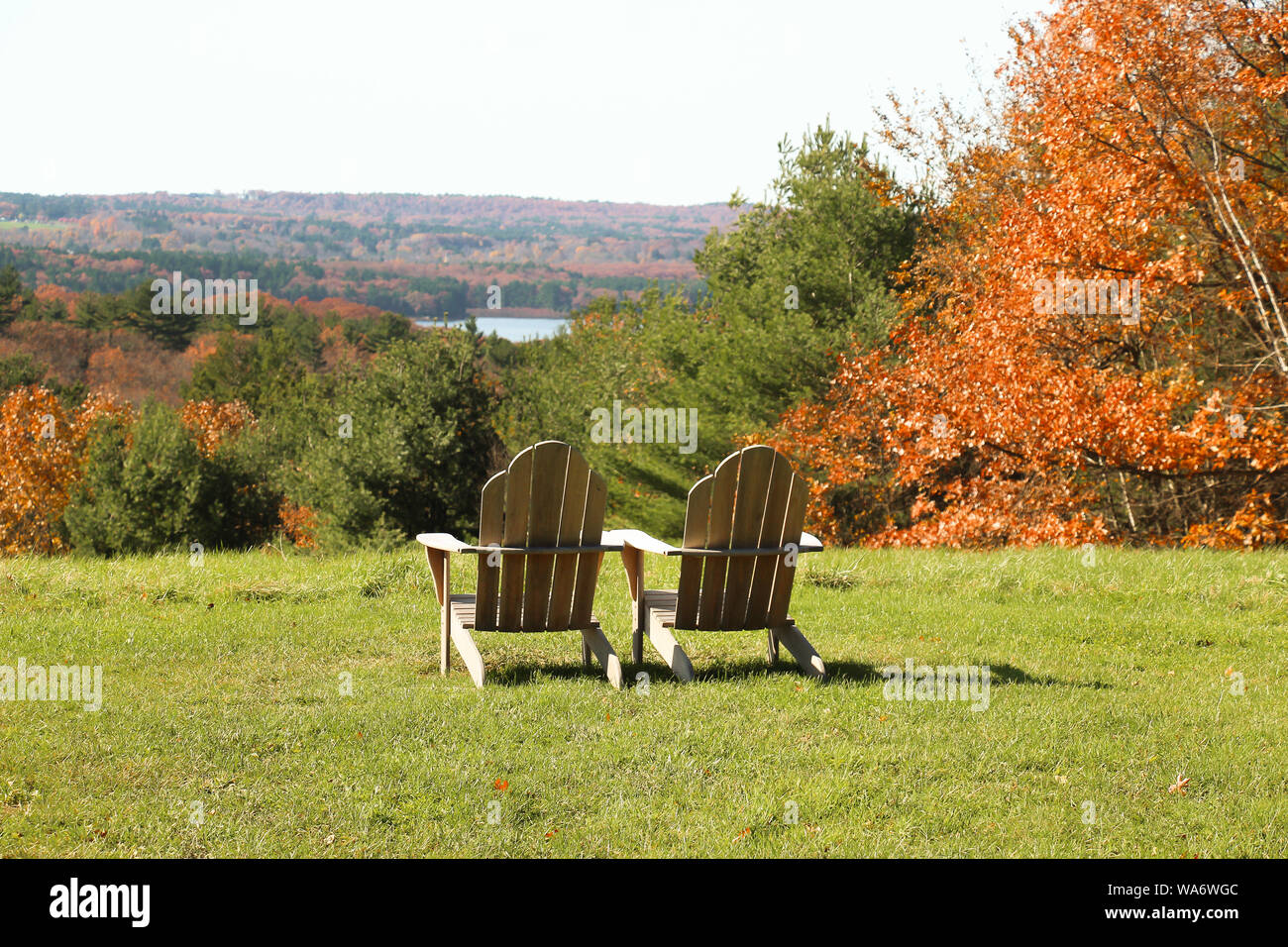 Adirondack chair view hires stock photography and images Alamy