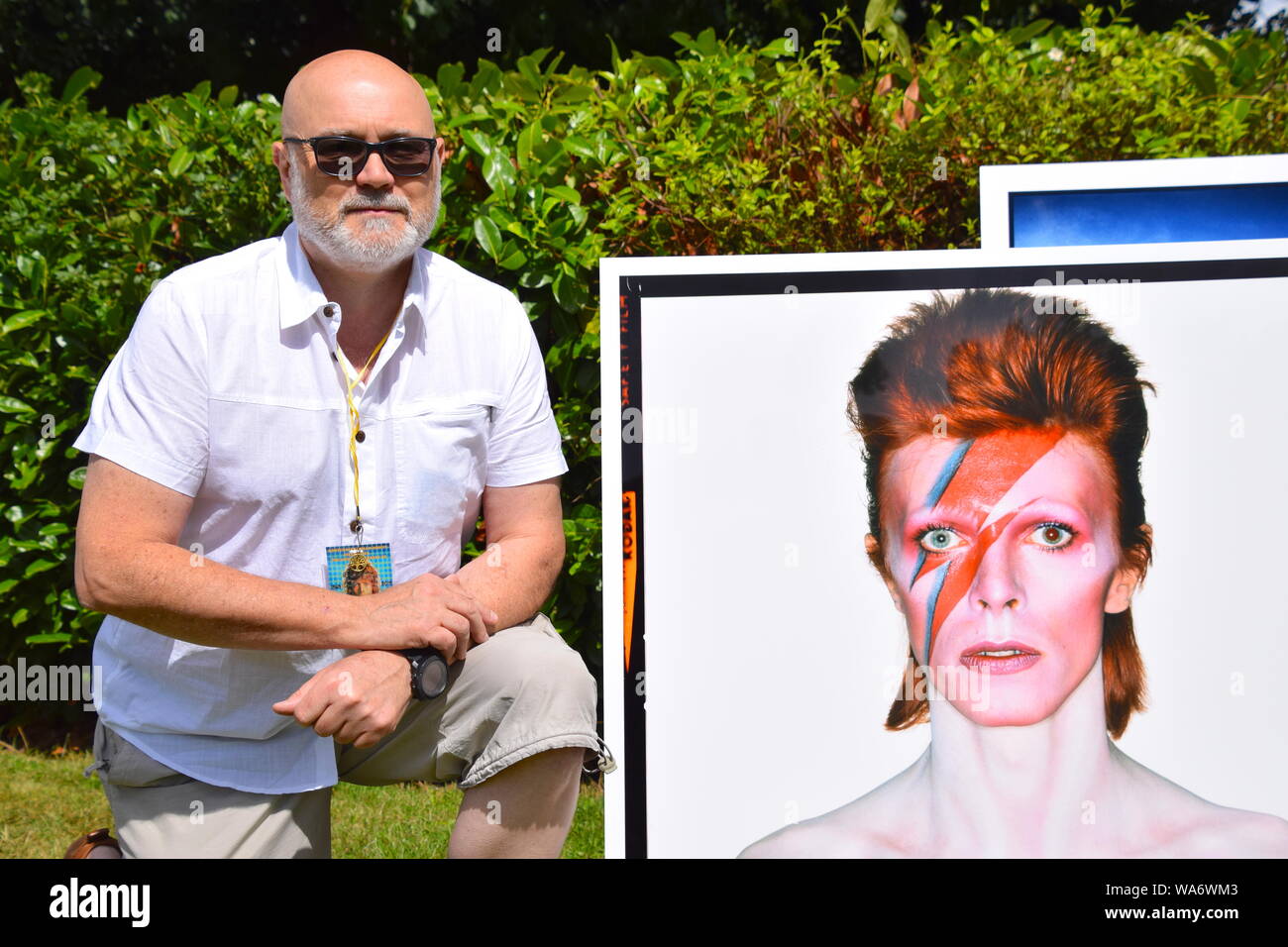 Chris Duffy is the son of the photographer Duffy, who took the iconic photos for Bowie’s Aladdin Sane album cover. Stock Photo