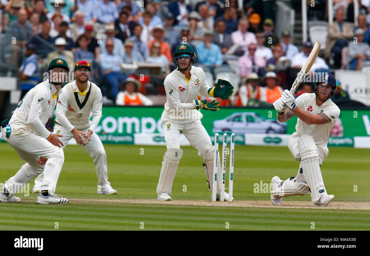 London, UK. 18 August 2019. Ben Stokes of England during play on the 5th day of the second Ashes cricket Test match between England and Australia at Lord's Cricket ground in London, England on August 18, 2019 Credit: Action Foto Sport/Alamy Live News Stock Photo