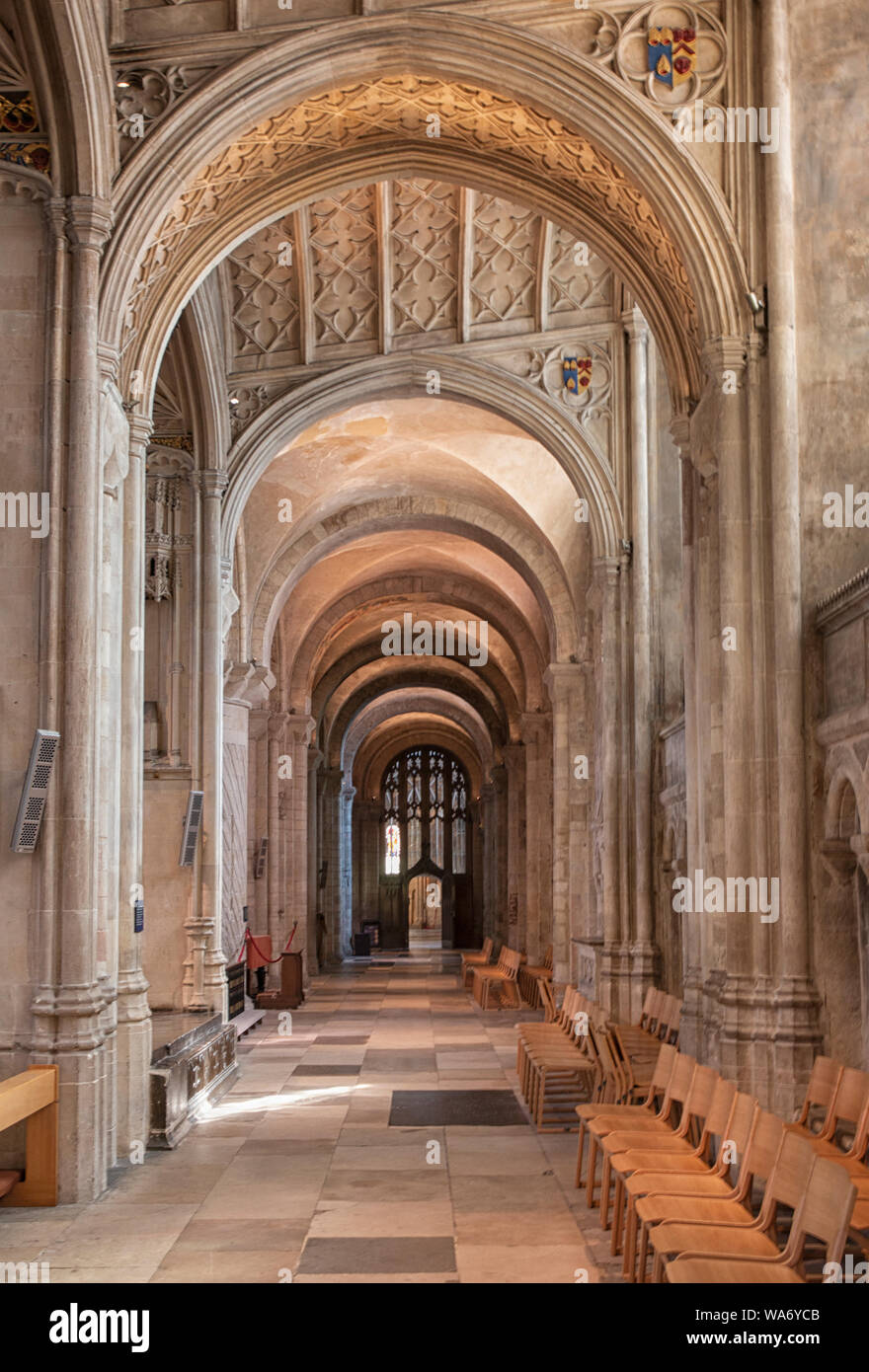 The interior and seat of the Bishop of Norwich cathedral Stock Photo