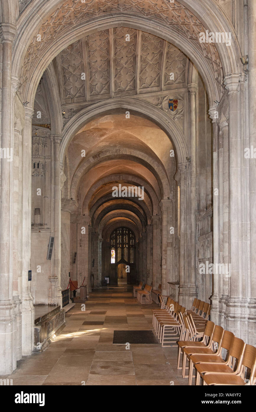 The interior and seat of the Bishop of Norwich cathedral Stock Photo