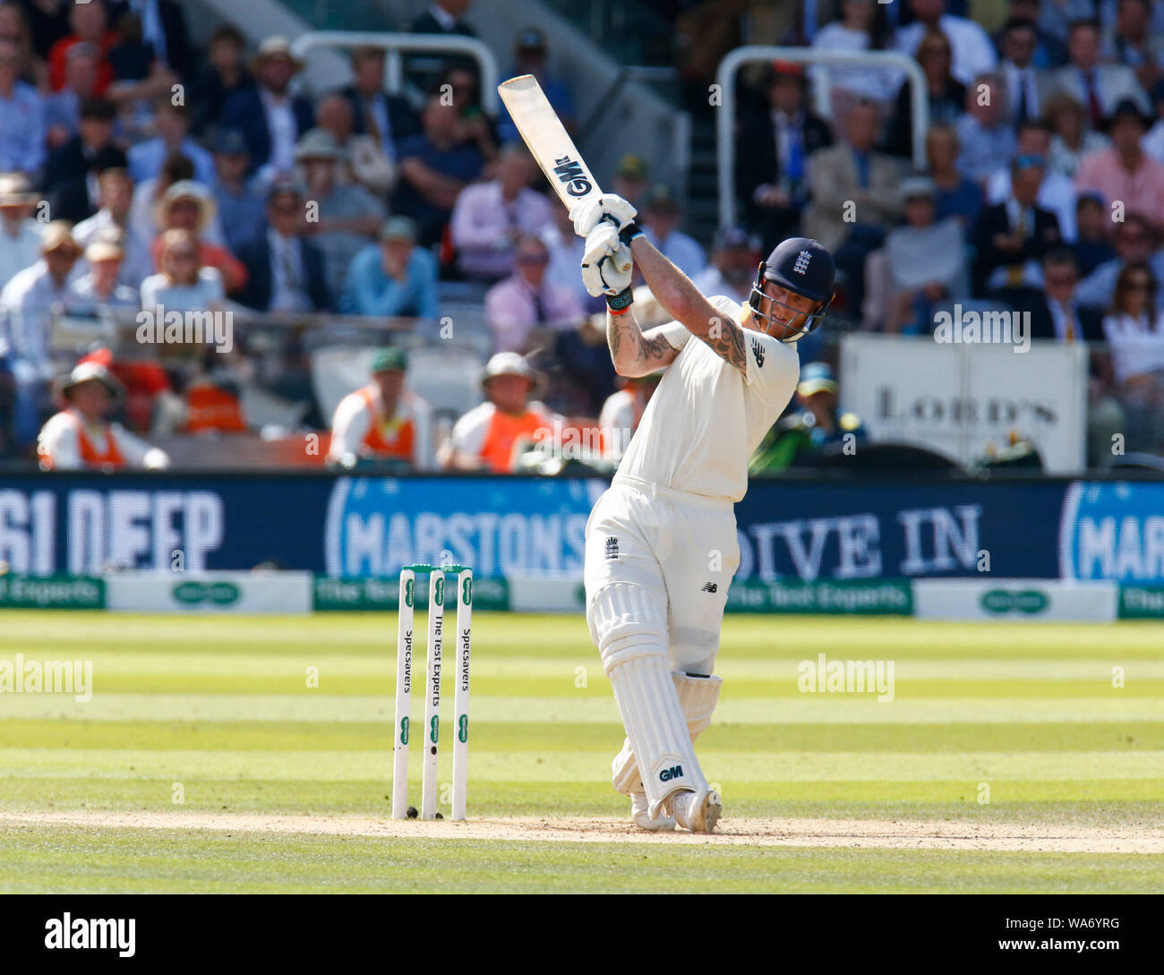 London, UK. 18 August 2019. Ben Stokes of England during play on the 5th day of the second Ashes cricket Test match between England and Australia at Lord's Cricket ground in London, England on August 18, 2019 Credit: Action Foto Sport/Alamy Live News Stock Photo
