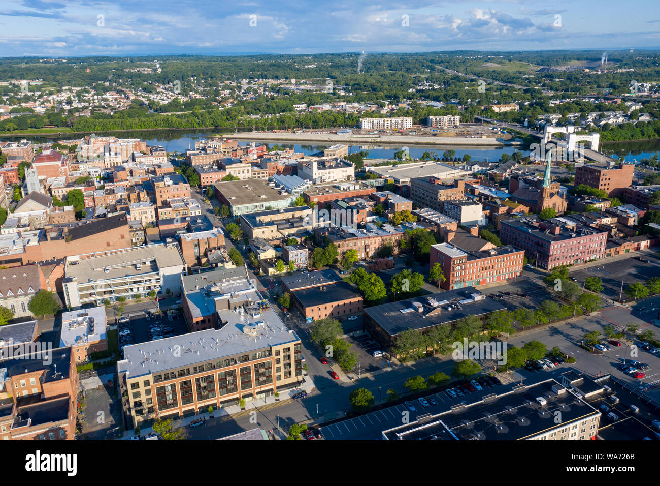 Aerial of downtown Troy, New York, USA Stock Photo Alamy