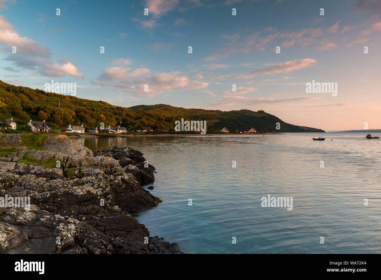 Glenelg, twinned with Mars, Scotland at dusk Stock Photo