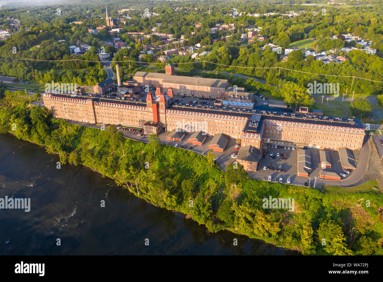 The Lofts at Harmony Mills, former housing for the mills, Cohoes, New York, USA Stock Photo