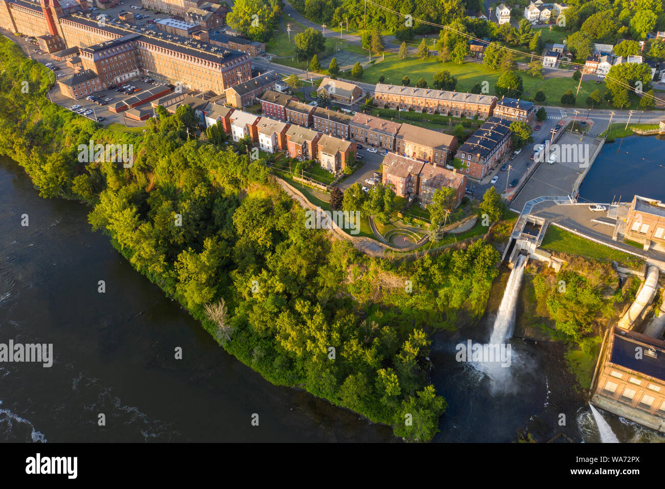 Historic Housing next to Cohoes Falls Power Plant, hydroectric plant