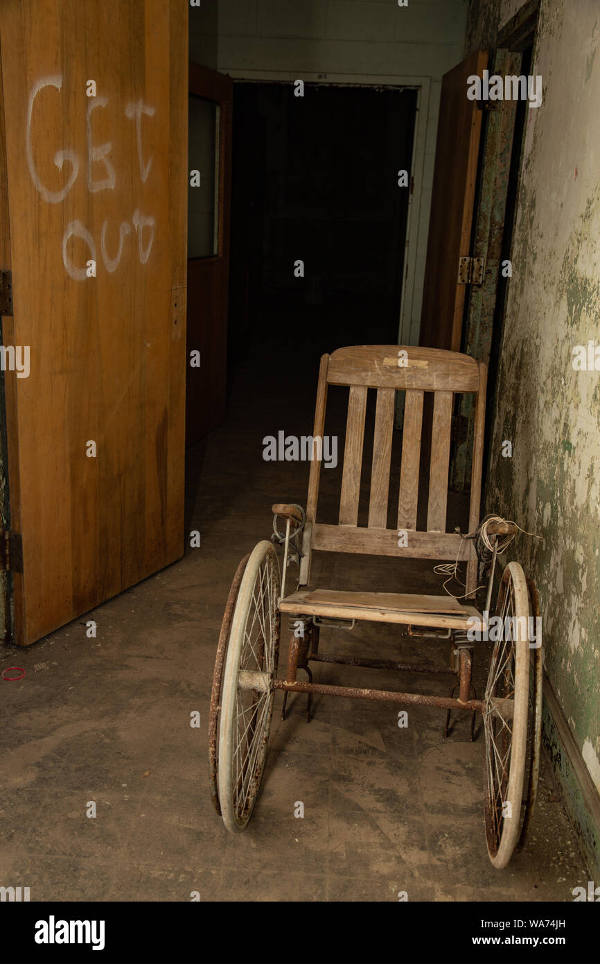 The remains of Pennhurst School of the feeble minded, mostly confused with being an Asylum, though conditions ended up being nearly the same. Stock Photo