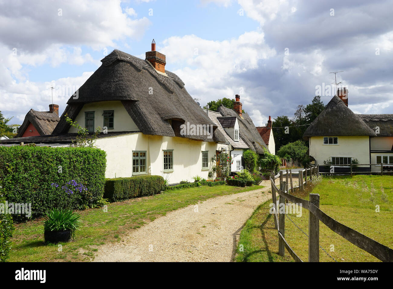Attractive cottages at Clavering, Essex Stock Photo Alamy