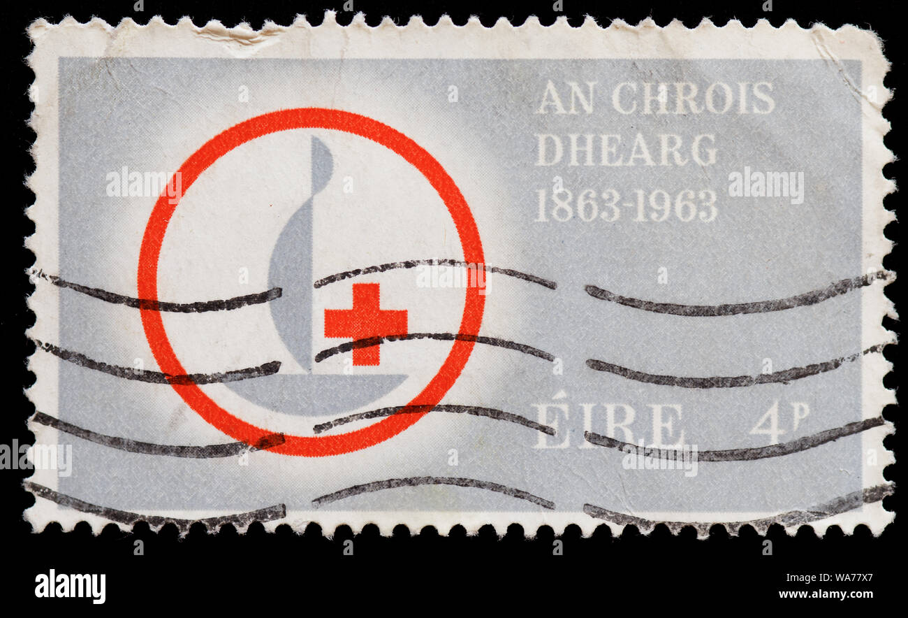 Republic of Ireland Postage Stamp Red Cross 18631963 Stock Photo Alamy