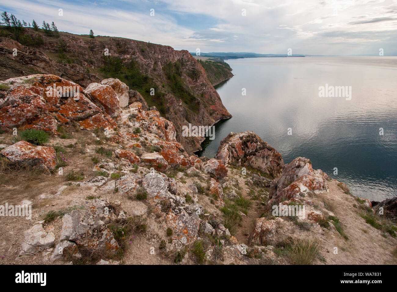 Three Brothers Rocks on Olkhon Island on Lake Baikal. Beautiful stones ...