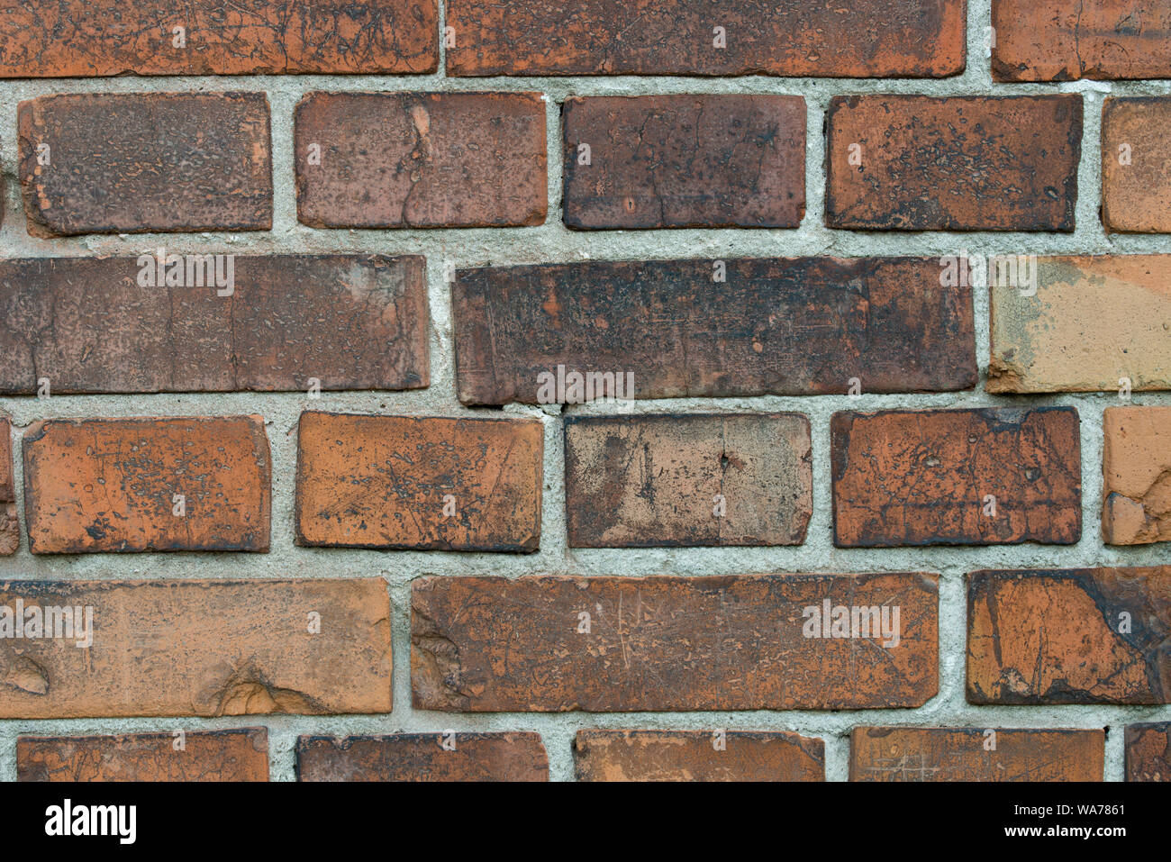 old obsolete brick wall backgound texture Stock Photo