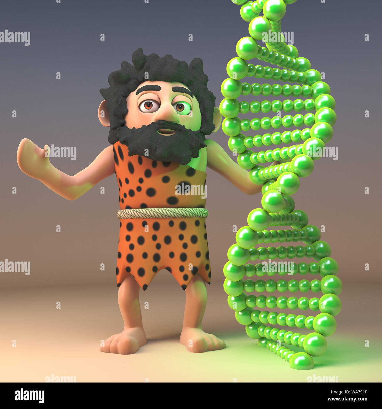 3d funny cartoon caveman character ponders evolution while looking at a strand of genetic dna, 3d illustration render Stock Photo - Alamy 3d funny cartoon caveman character ponders evolution while looking at a strand of genetic dna, 3d illustration render Stock Photo - Alamy