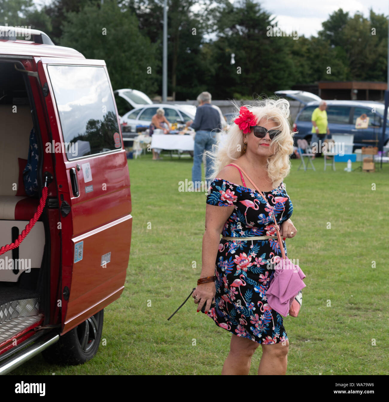 Brentwood Essex 18th August 2019 Essex Custom Culture Show, A CLASSIC CAR SHOW AND VINTAGE FAIR     A MID SUMMER CELEBRATION OF MID 20TH CENTURY CULTURE held at the Brentwood Center Brentwood Essex Credit Ian Davidson/Alamy Live News Stock Photo