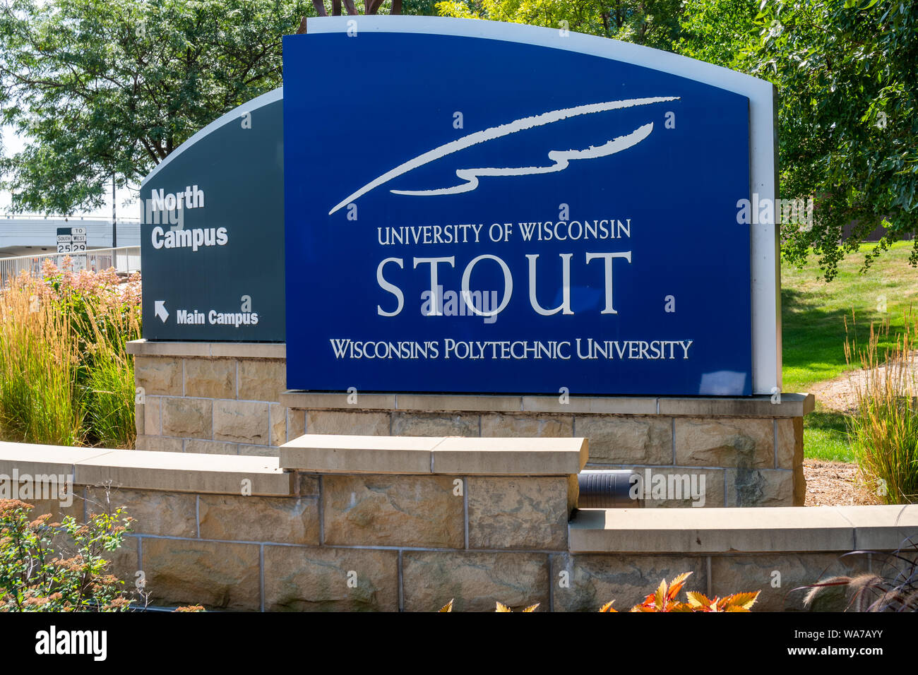 MENOMINEE, WI/USA - AUGUST 17, 2019:  on the campus of University of Wisconsin–Stout. Stock Photo