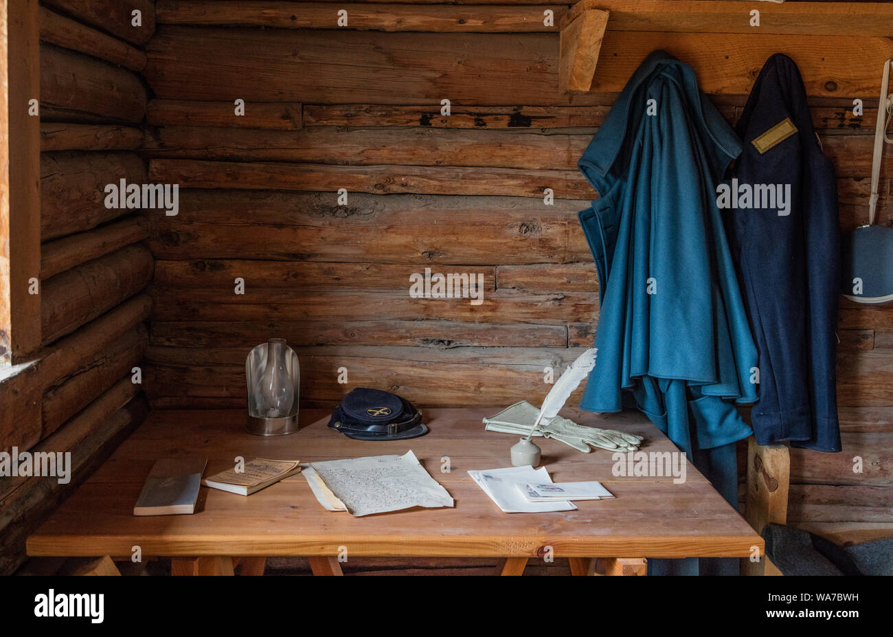 An Everyday Soldier S Garb And Possessions Inside A Cabin At Fort