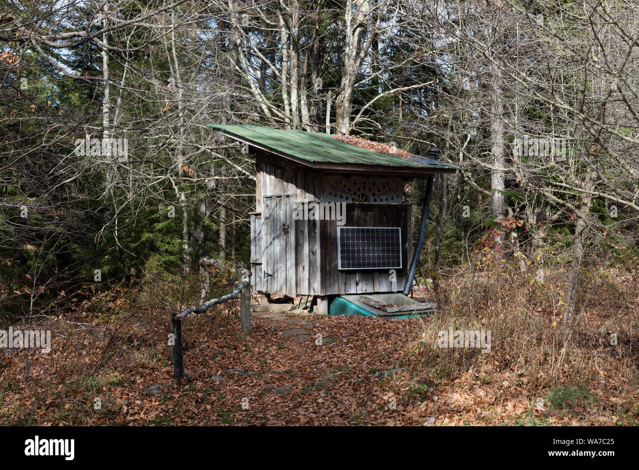 An Outbuilding Receiving Energy From Its Own Solar Panel At The