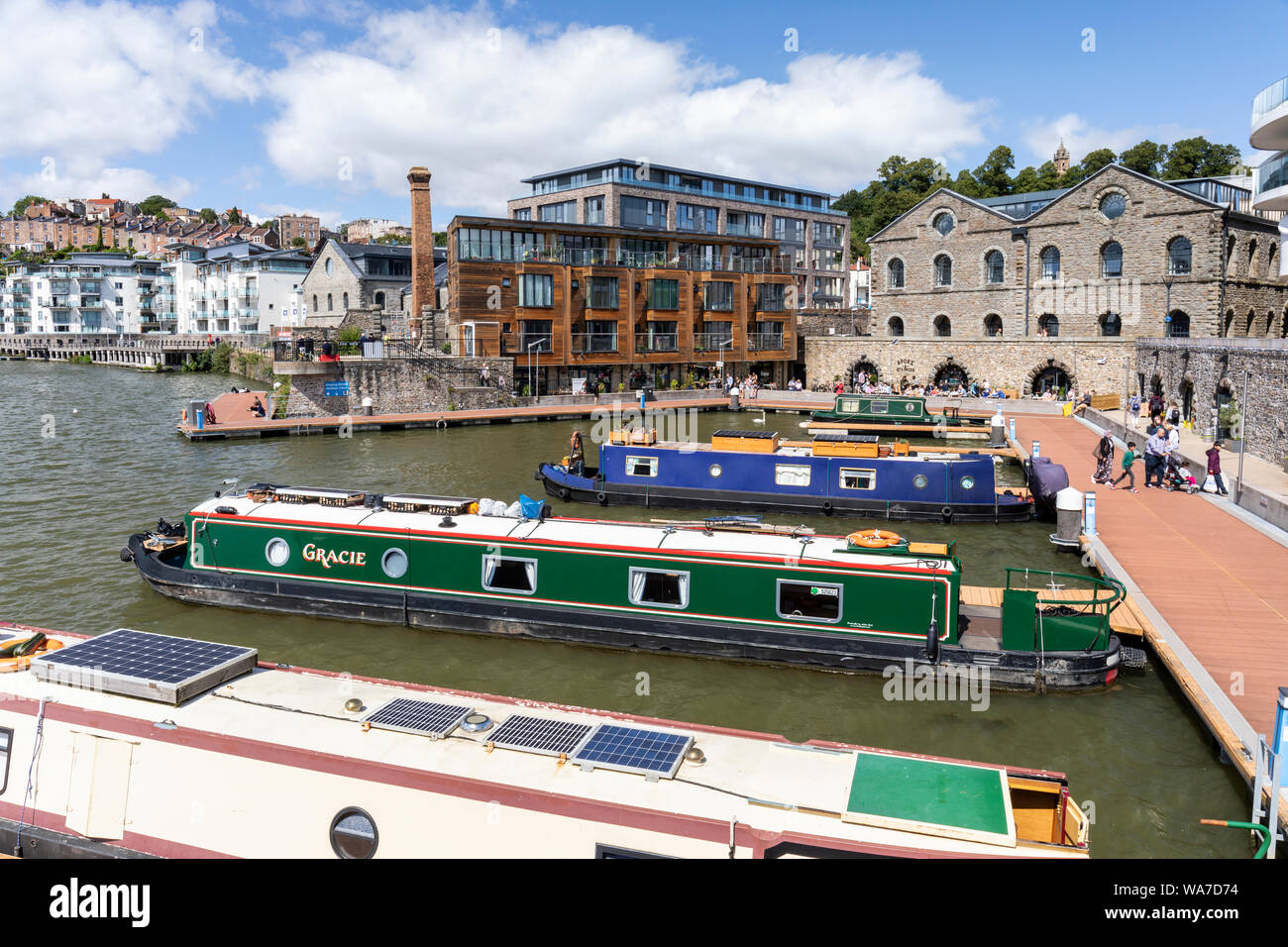 Bars and restaurants in Bristol's harbour inlet, Floating harbour, City of Bristol, UK Stock Photo