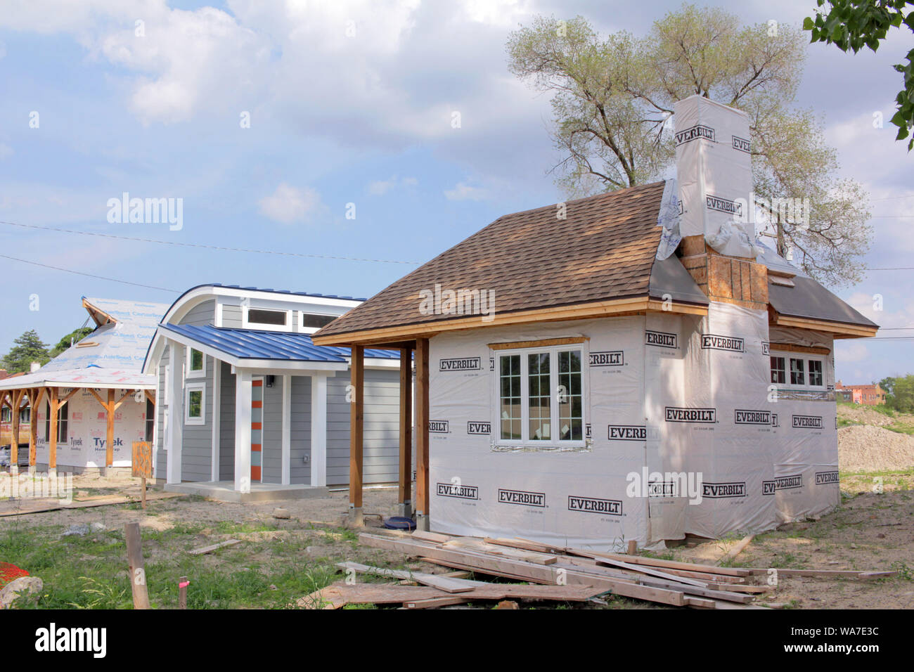 Tiny Homes, Detroit, Michigan, USA Stock Photo