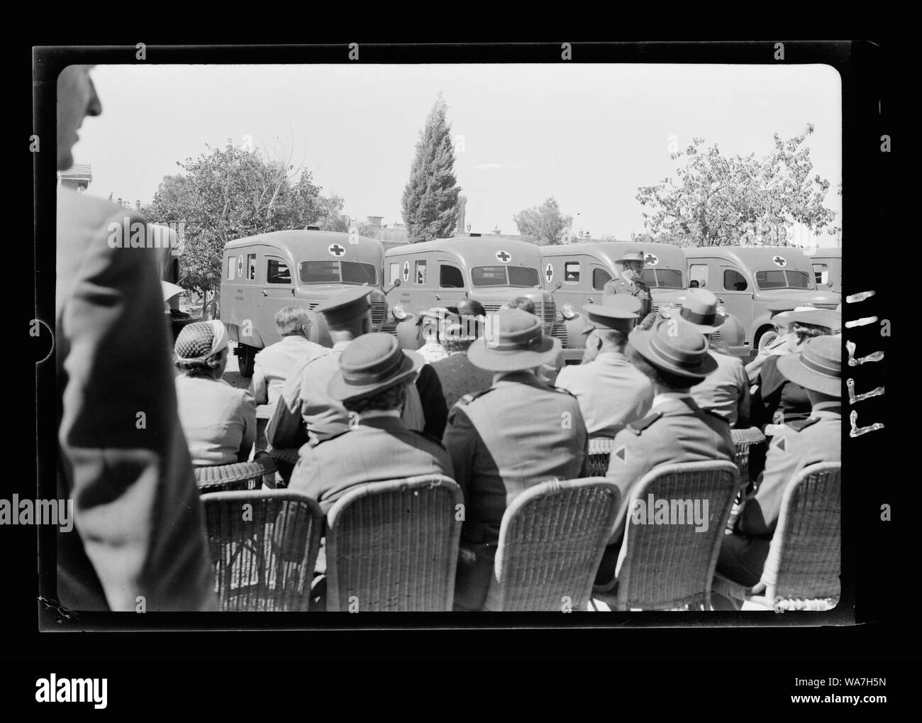 Australian gift to British Red Cross of 9 Red Cross ambulances. Col