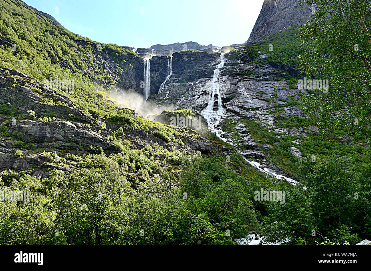 Waterfalls in Norway Stock Photo
