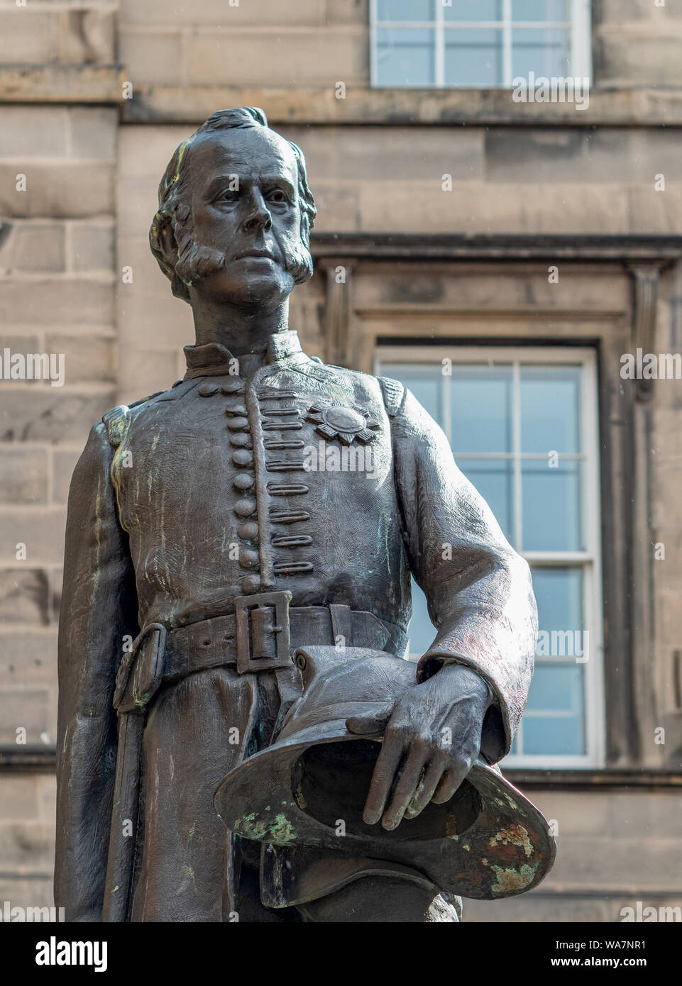 James Braidwood statue (1800–1861) was a Scottish firefighter who founded one of the world's first municipal fire service in Edinburgh in 1824. Stock Photo