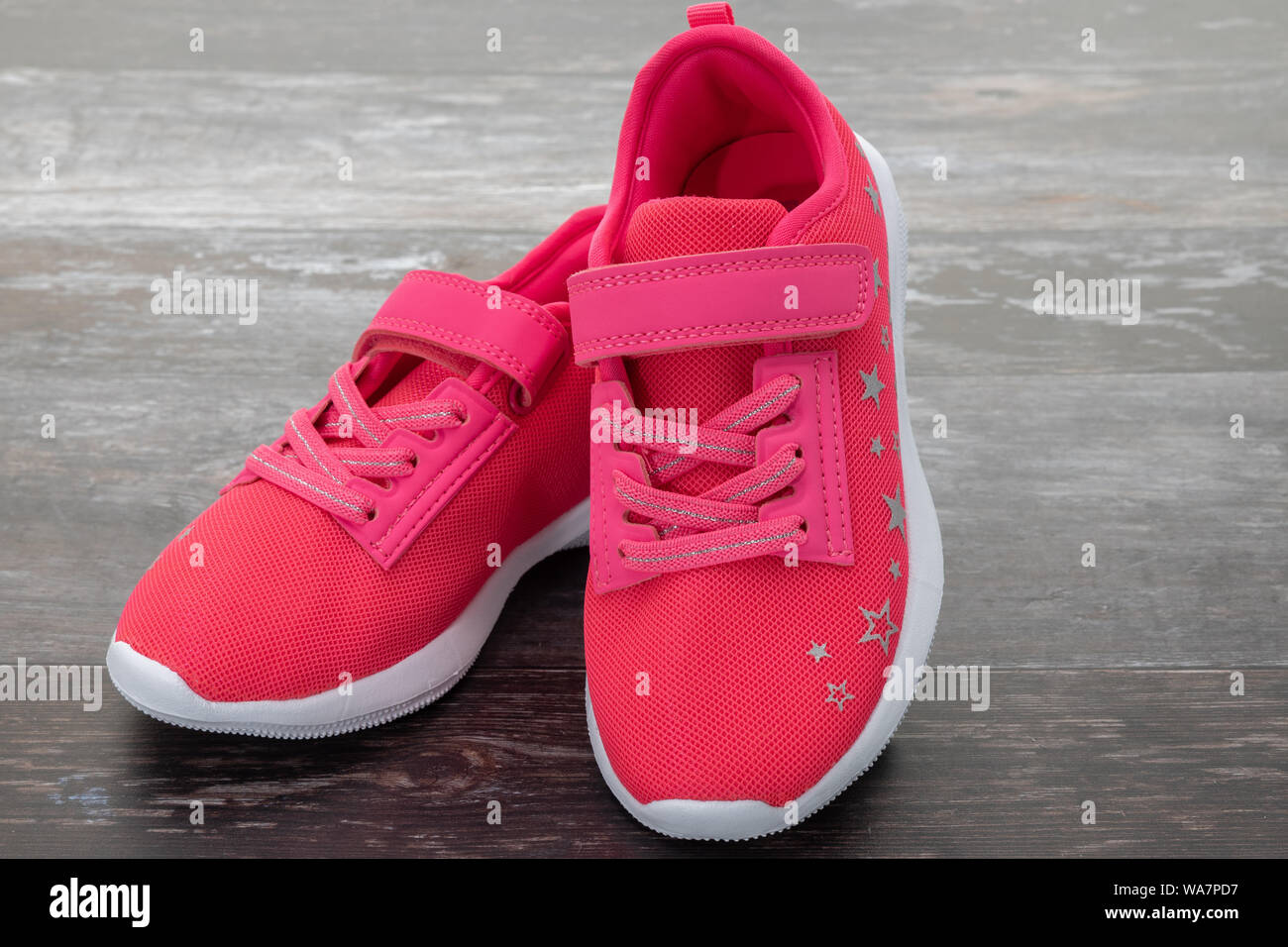 Pair of girls canvas shoes Stock Photo