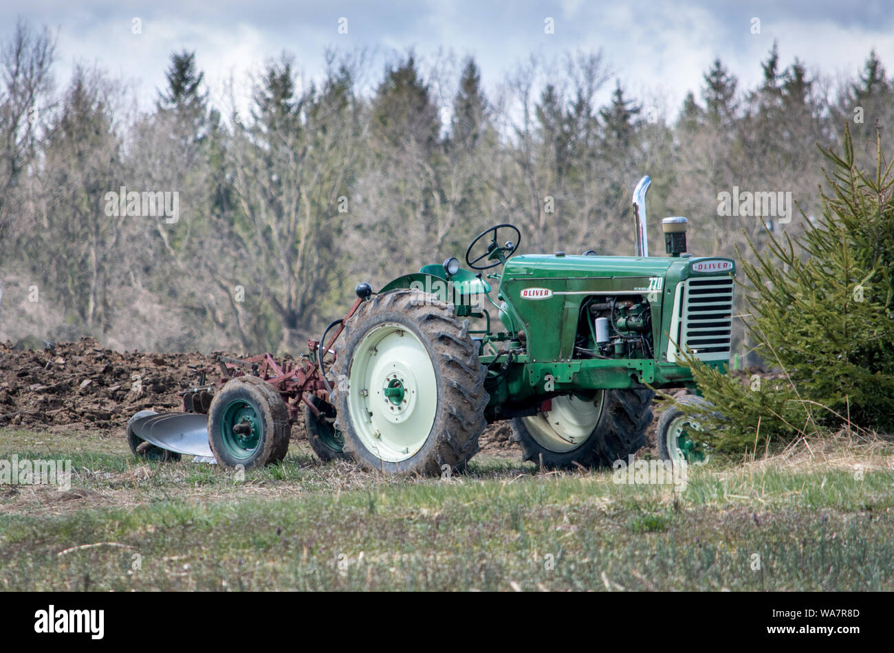 april 28 2018 Buchanan MI USA; tractor on display Stock Photo