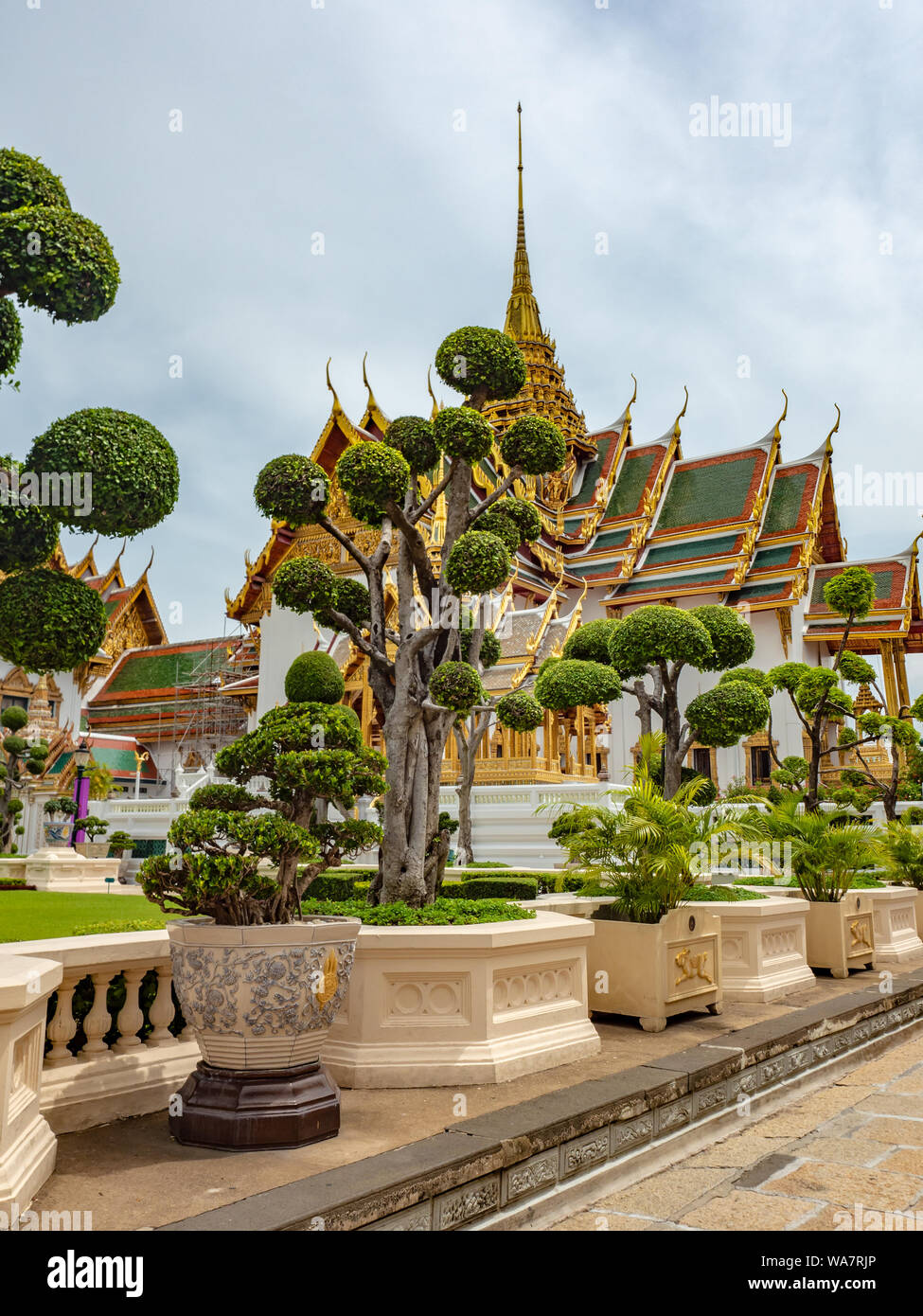 Buidling of Wat Phra Kaew, Grand Palace, Bangkok (Krung Thep), Thailand, Asia. Temple of the Emerald Buddha is the most important Buddhist temple Stock Photo