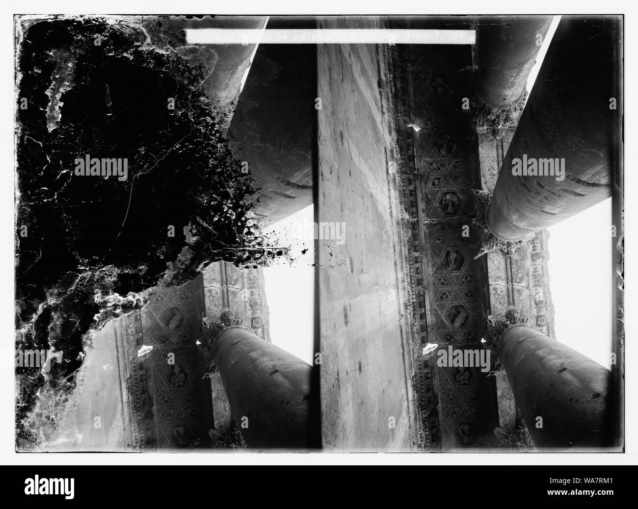 Roman colonnade archaeological site Black and White Stock Photos ...